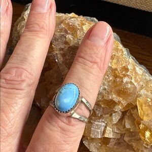 Sterling silver Golden Hills Turquoise Handcrafted Ring size 8.5